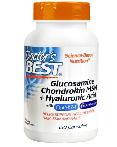 Doctor's Best Глюкозамин Хондроитин МСМ Гиалуроновая кислота, капсулы, 150 шт.