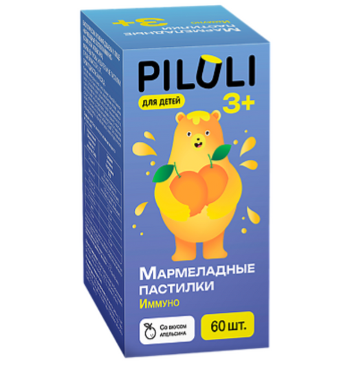 Piluli Иммуно для детей, для детей с 3 лет, мармеладные жевательные пастилки, 60 шт.